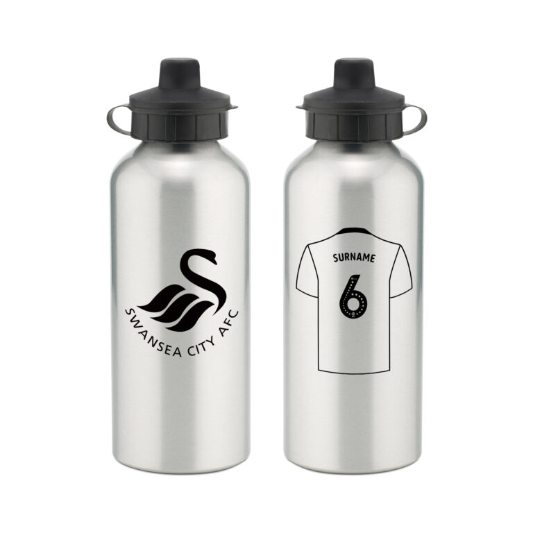 Personalised Swansea City FC Aluminium Water Bottle