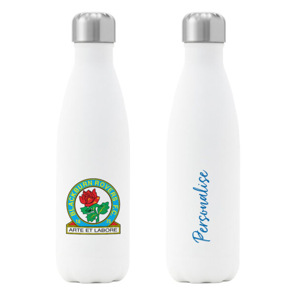 Personalised Blackburn Rovers FC Insulated Water Bottle – White