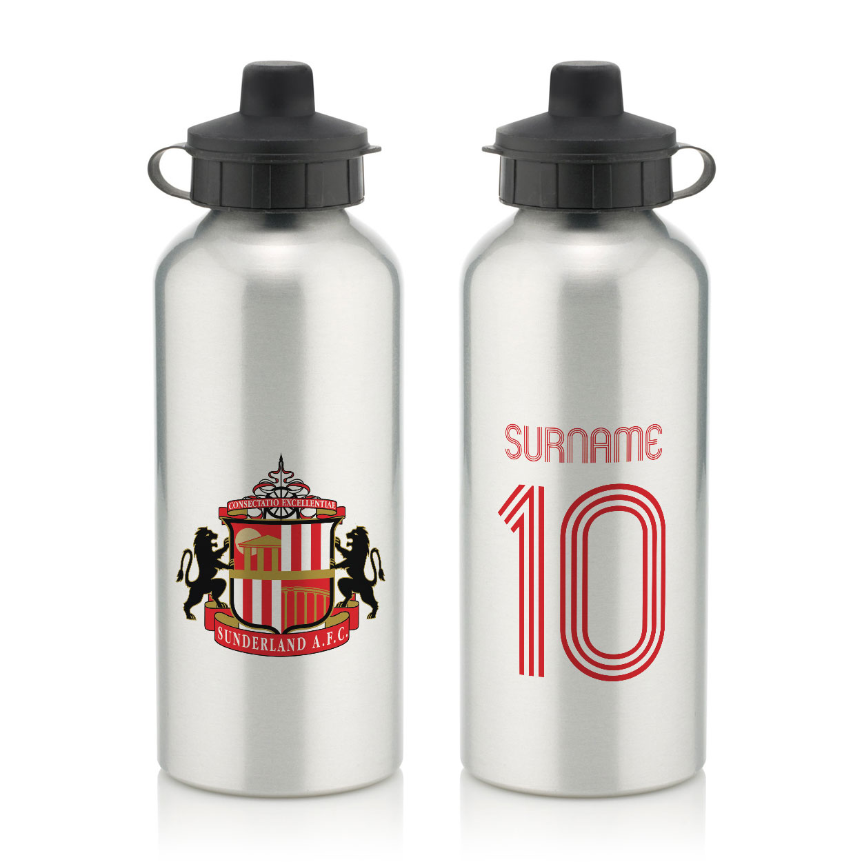 Personalised Sunderland FC Retro Shirt Water Bottle