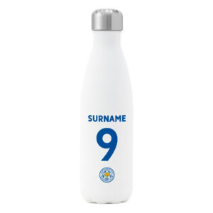 Personalised Leicester City FC Shirt Insulated Water Bottle – White