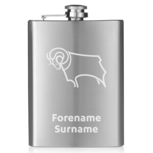 Personalised Derby County Insulated Water Bottle – Back of Shirt – Stainless Steel