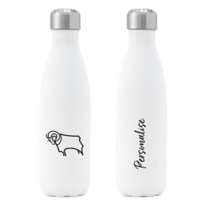 Personalised Derby County FC Insulated Water Bottle – White