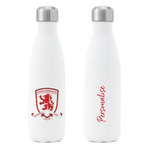 Personalised Middlesbrough FC Insulated Water Bottle – White