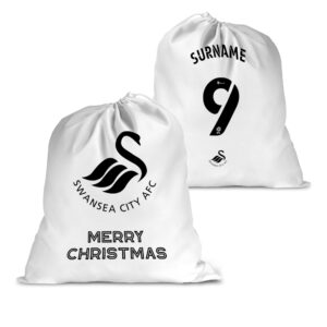Personalised Swansea City FC Back of Shirt Santa Sack
