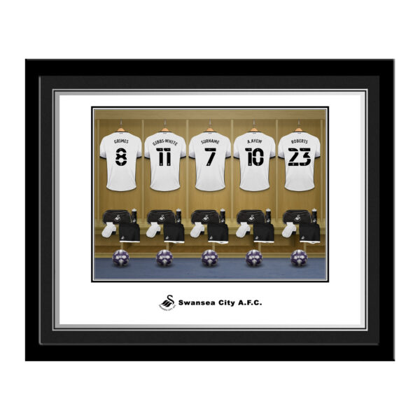 Personalised Swansea City FC Dressing Room Photo Framed
