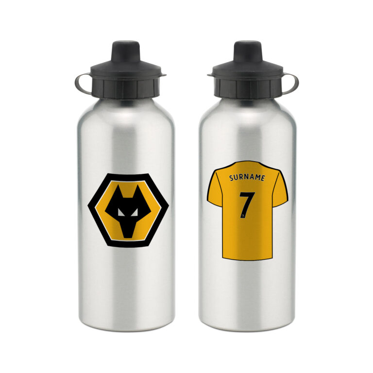Personalised Wolverhampton Wanderers FC Aluminium Water Bottle