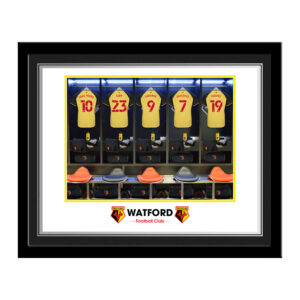 Personalised Watford FC Dressing Room Framed Photo