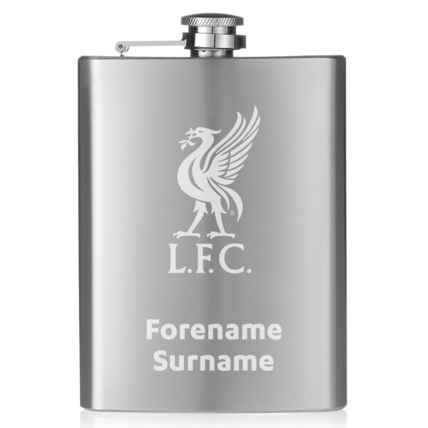 Personalised Liverpool FC Crest Hip Flask