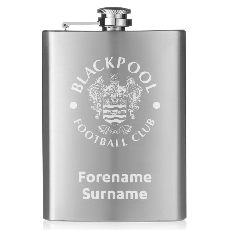 Personalised Blackpool FC Crest Hip Flask