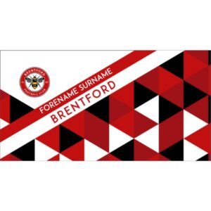 Personalised Brentford FC Geometric Beach Towel – 80cm x 160cm