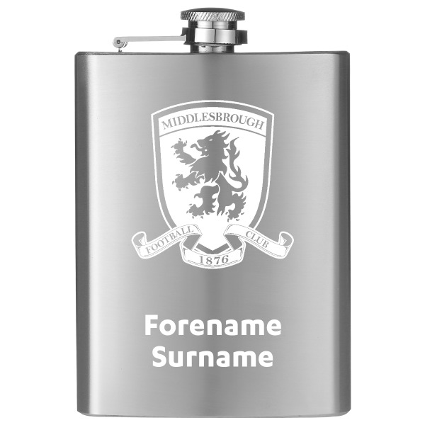 Personalised Middlesbrough FC Crest Hip Flask