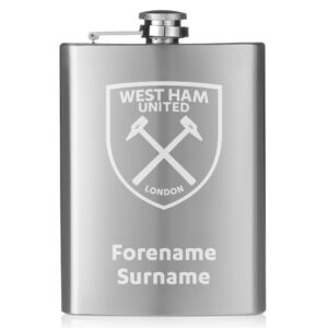 Personalised West Ham United FC Crest Hip Flask