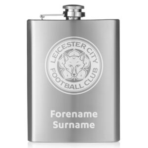 Personalised Leicester City FC Crest Hip Flask