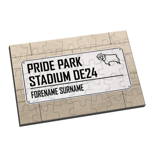 Personalised Derby County FC Street Sign Jigsaw