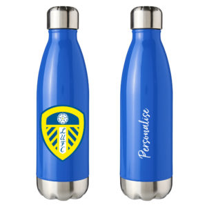 Personalised Leeds United Insulated Water Bottle – Crest – Blue