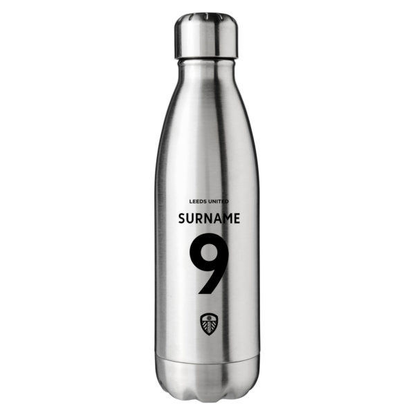 Personalised Leeds United Insulated Water Bottle – Back of Shirt – Stainless Steel