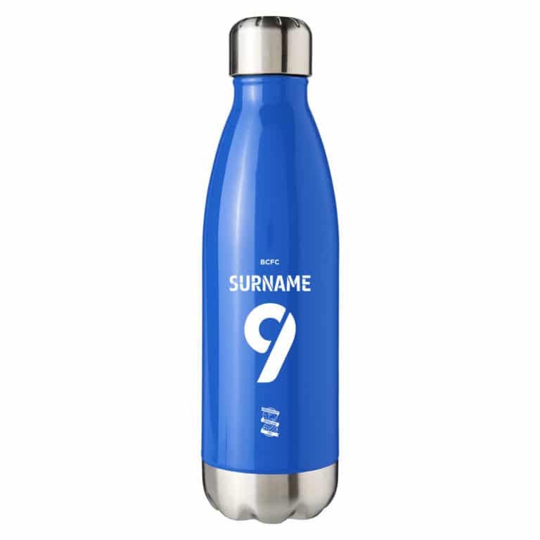 Personalised Birmingham City Insulated Water Bottle – Back of Shirt – Blue