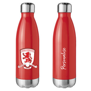 Personalised Middlesbrough FC Insulated Water Bottle – Crest – Red