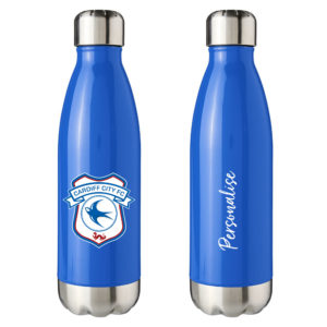 Personalised Cardiff City Insulated Water Bottle – Crest – Blue
