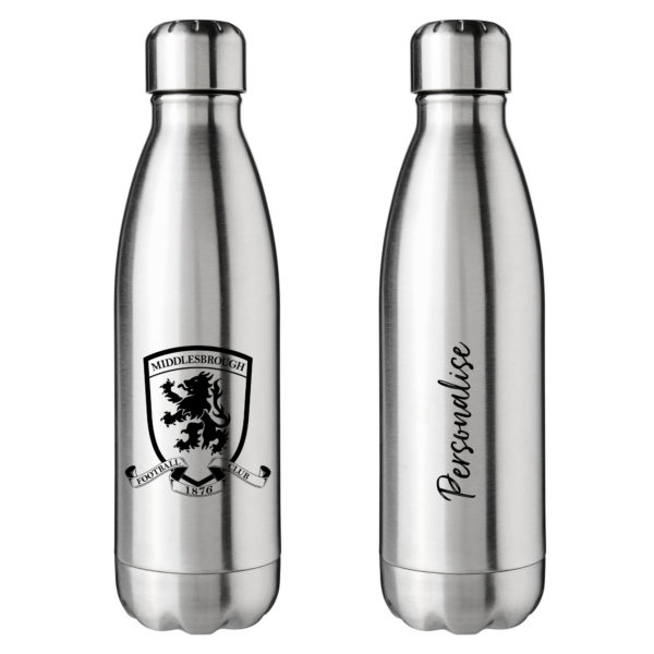 Personalised Middlesbrough FC Insulated Water Bottle – Crest – Stainless Steel