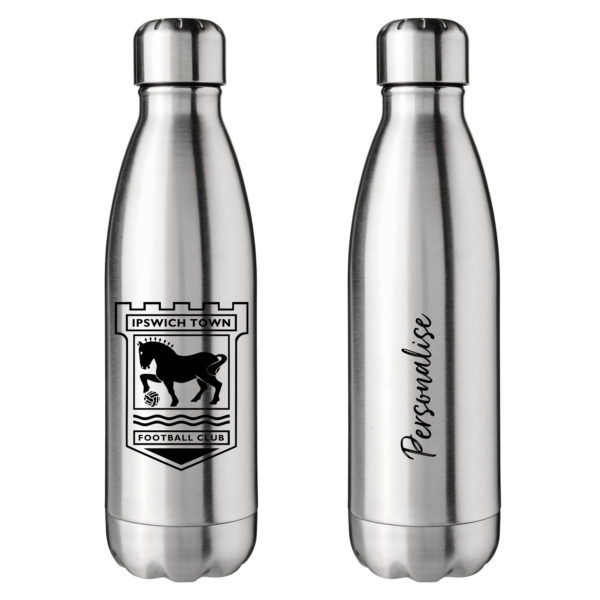 Personalised Ipswich Town Insulated Water Bottle – Crest – Stainless Steel