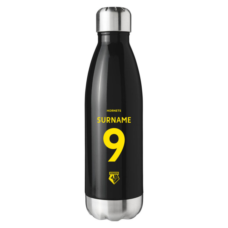 Personalised Fulham FC Back Of Shirt Insulated Water Bottle White 