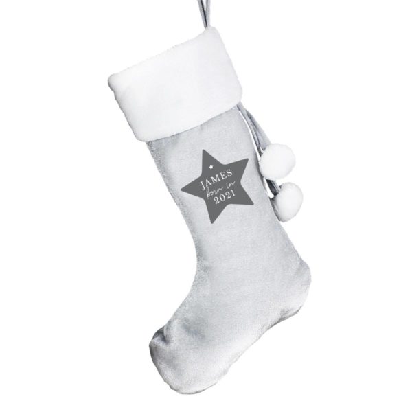 Personalised Born In Luxury Silver Stocking