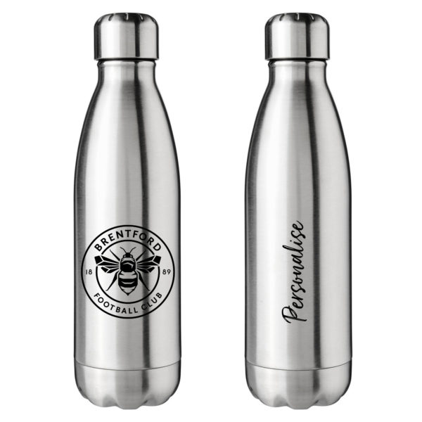Personalised Brentford FC Insulated Water Bottle – Crest – Stainless Steel
