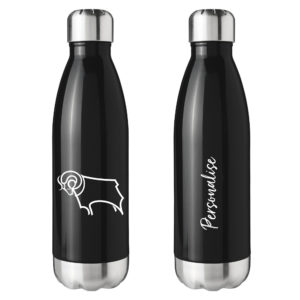Personalised Derby County Insulated Water Bottle – Crest – Black
