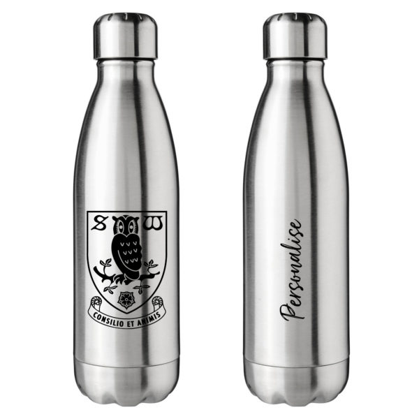 Personalised Sheffield Wednesday Insulated Water Bottle – Crest – Stainless Steel
