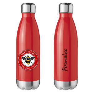 Personalised Brentford FC Insulated Water Bottle – Crest – Red