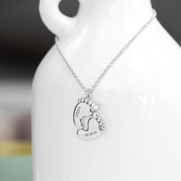 Personalised Baby Feet Plated Necklace