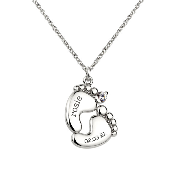 Personalised Baby Feet Plated Necklace