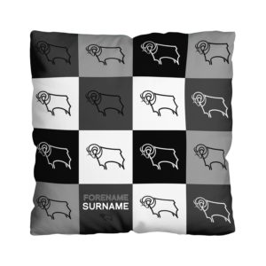 Personalised Derby County Chequered Cushion