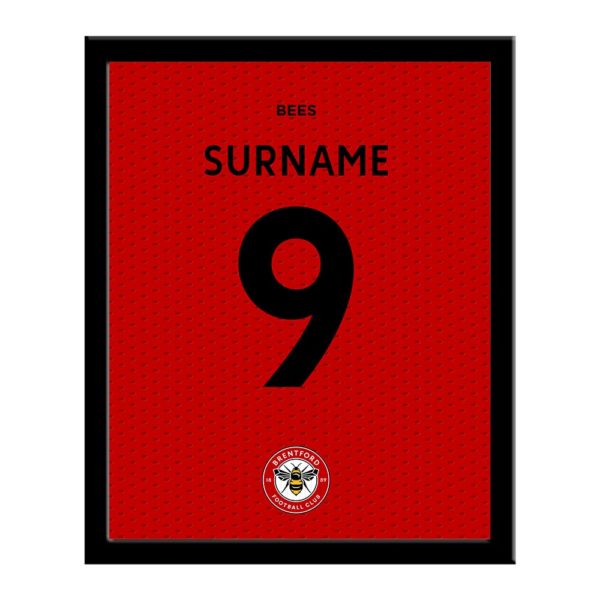Personalised Brentford FC Back of Shirt A4 Print