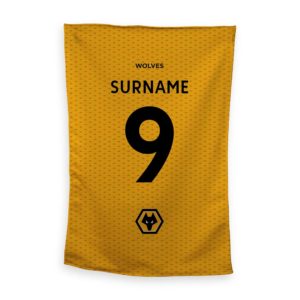 Personalised Wolverhampton Wanderers Back of Shirt Tea Towel