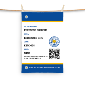Personalised Leicester City Ticket Tea Towel