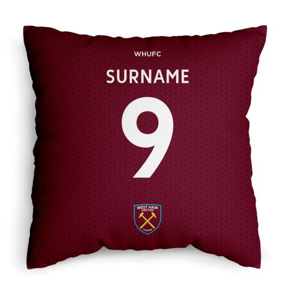 Personalised West Ham United Back of Shirt Cushion