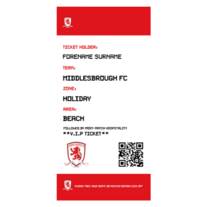 Personalised Middlesbrough Ticket Beach Towel