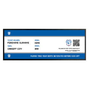 Personalised Cardiff City Ticket Bar Runner