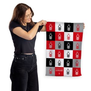 Personalised Nottingham Forest Chequered Tea Towel