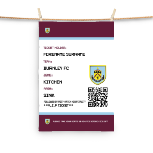 Personalised Burnley FC Ticket Tea Towel
