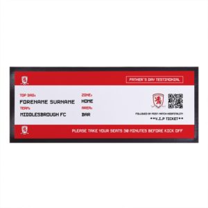 Personalised Middlesbrough Ticket Bar Runner