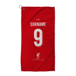 Personalised Liverpool Back of Shirt Golf Towel