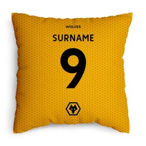 Personalised Wolverhampton Wanderers Back of Shirt Cushion