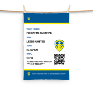 Personalised Leeds United Ticket Tea Towel