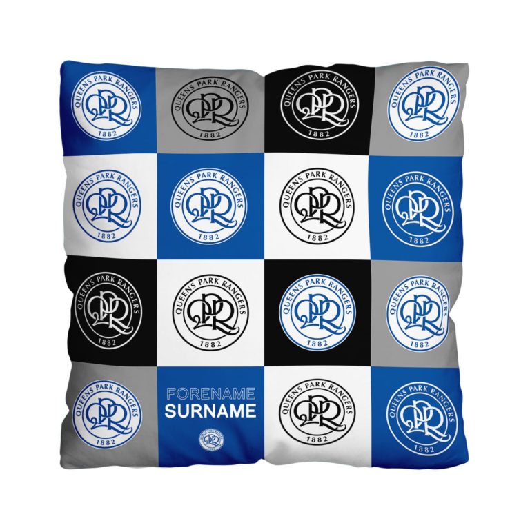 Personalised QPR Chequered Cushion