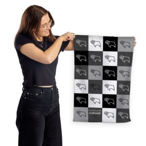 Personalised Derby County Chequered Tea Towel