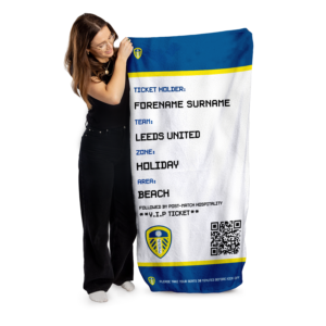 Personalised Leeds United FC Geometric Beach Towel – 80cm x 160cm