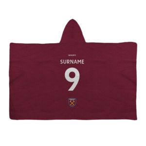 Personalised West Ham United Back of Shirt Fleece Blanket – Adult
